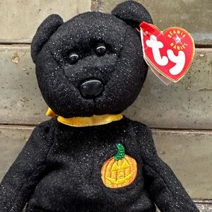 Ty Beanies HAUNT Black Halloween Teddy Bear